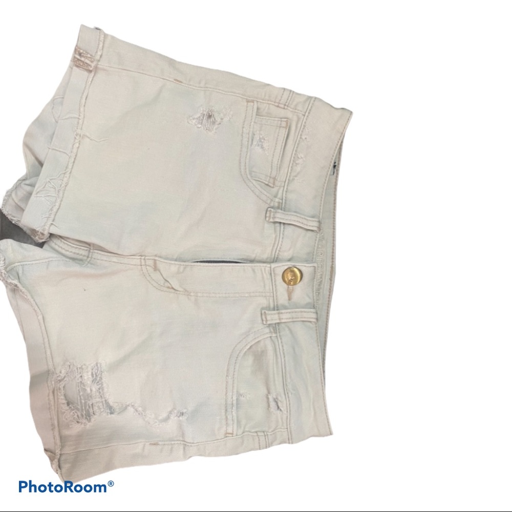 american eagle white distressed shorts size 28